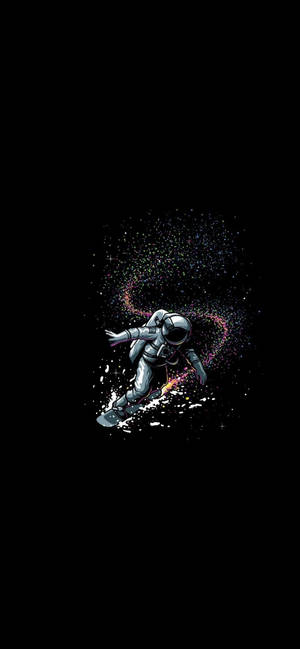 Astronaut în Spațiu Fundal Negru Minimalist Telefon — Artă abstractă Fundal