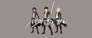 Atacul Titanilor Trio Anime Minimalist