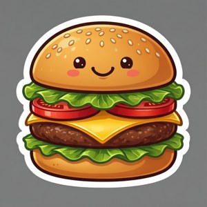 Autocolant drăguț cu burger cartoon cu față zâmbitoare. — Motorola Razr 70 Fundal