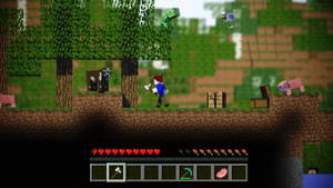 fundal Minecraft personaj în decor de joc grafică 3D