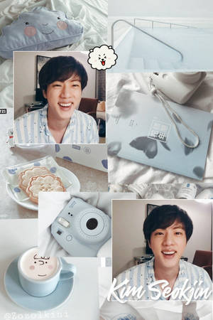 Baby Blue BTS Jin Estetic — Bts drăguț Fundal