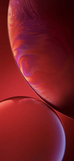 Fond de ecran iPhone XR cu două baloane abstracte roșii vârtejate — iPhone Xr Fundal