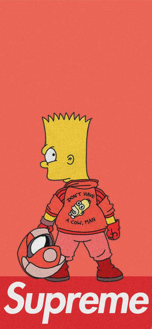 Bart Simpson Orange Supreme — iPhone 13 Pro Fundal