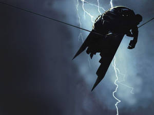 Fundal cu Batman pe cablu și fulgere