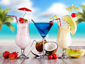Bături tropicale melon berry blue curacao wallpaper — 4:3 Fundal