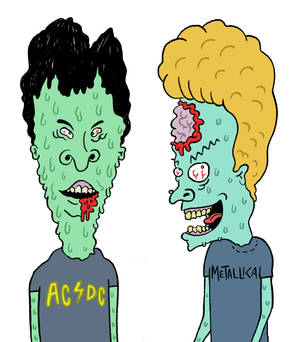 Beavis și Butt Head zombi wallpaper — Tecno Phantom V Fold2 Fundal