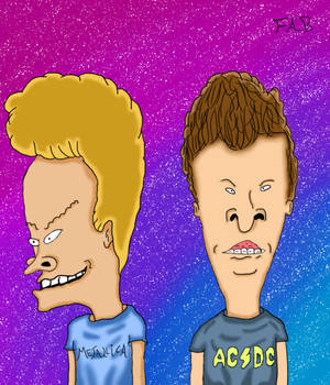 Beavis și Butt Head colorat wallpaper — Tecno Phantom V Fold2 Fundal