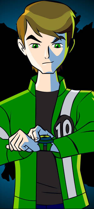 Ben 10 Omnitrix Privind în Jos — iPhone Xs Fundal