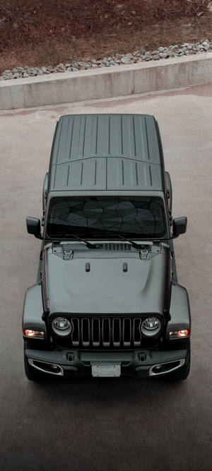 Wallpaper Black Jeep Arial Shot — iPhone 12 Fundal