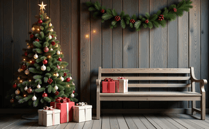 Crăciun,bancă,brad,cadouri,confortabil,sărbătoare,decor,iarnă,acasă,ornamente,pin,celebrare,festiv,lumini,interior