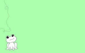 Wallpaper cu broscuță kawaii pe desen verde