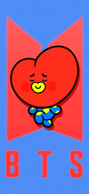 BT21 Tata pe logo BTS wallpaper — iPhone 14 Plus Fundal