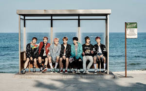 Fundal BTS foto de grup YNWA — Bts grup foto GIF Fundal