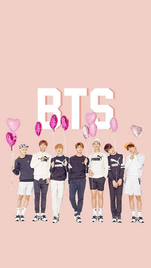 BTS Inimă Baloane Drăguțe — Bts drăguț Fundal