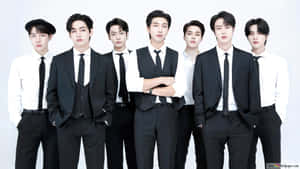 BTS Photoshoot Alb-Negru Formal — Bts grup foto GIF Fundal