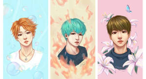 Fond de ecran animat cu artă fan BTS. — Logo bts GIF Fundal