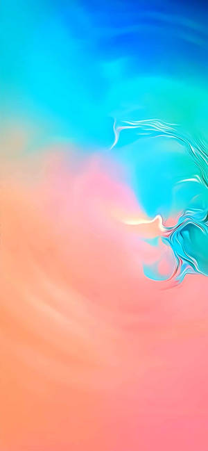 O artă abstractă în acuarela în gradient de culoare roz, albastru, verde, wallpaper S10. — iPhone 16e Fundal