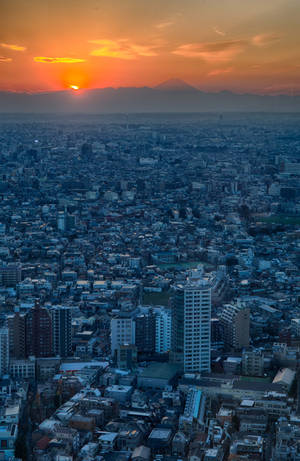 Wallpaper telefon apus în Tokyo Japonia — Honor MagicPad 3 Pro 12.3 Fundal