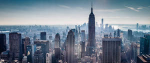Wallpaper ultrawide cu peisajul urban new-yorkez. — 3440x1440 Fundal