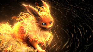 Wallpaper cu Flareon real Pokemon cu blană de foc. fundaluri