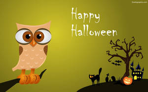 Bufniță Kawaii de Halloween — Kawaii halloween Fundal