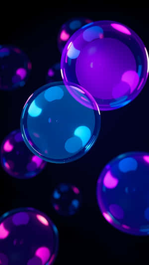 bule neon, fundal abstract, amoled întunecat, sfere strălucitoare, fundal futurist, fundal mobil 4k, abstract minimalist, estetică întunecată, strălucire colorată, fundal telefon