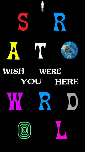 Fond de ecran cool Astroworld text cu design de culoare uimitor. — Economisire baterie Fundal