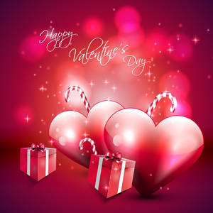 Fond de ecran Cadouri drăguțe de Valentine's Day: inimi și bețe de zahăr — 1:1 Fundal