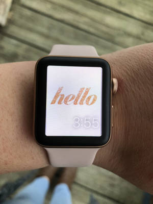 Fond de ecran Apple Watch cadran glitter hello — Apple Watch Fundal
