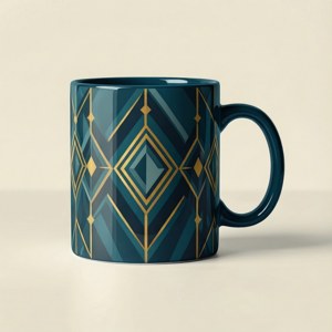 Caféa geometrică modernă în teal și auriu, wallpaper elegant. — Tecno Phantom Fundal