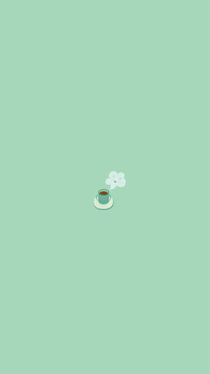 Cafea Drăguță Pastel Verde Simplu — Estetică verde GIF Fundal