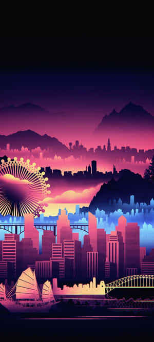 Synthwave City — POCO C81x Fundal