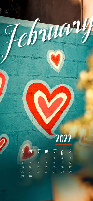 Wallpaper Calendar Februarie 2022 Artă — iPhone 16 Pro Max Fundal