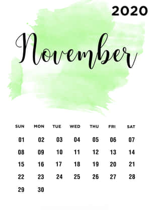 Calendar Noiembrie 2020 — OnePlus Pad 2 Pro Fundal