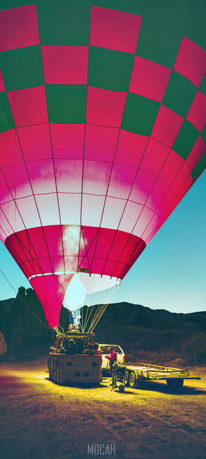 Cappadocia Balon Singur Aproape — 20:9 Fundal