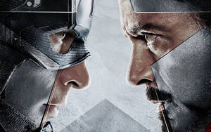 Prim-plan față în față Captain America Civil War — Marvel Fundal