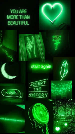Captivant fundal estetic verde neon