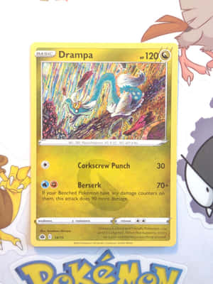 Card Drampa pe fundal Pokémon — Pokemon Telefon Fundal