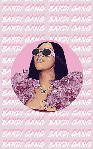 Cardi B Pink Bardi Gang fundal — Galaxy Tab Fundal