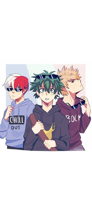 Deku X Todoroki X Bakugou — Galaxy A08 Fundal