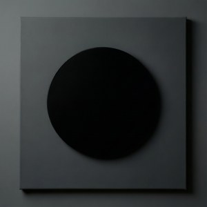 Cerc negru minimalist pe fundal gri închis, simplitate zen. — Estetică neagră GIF Fundal