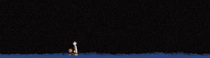 Wallpaper Calvin și Hobbes sub milioane de stele — 3840x1080 Fundal