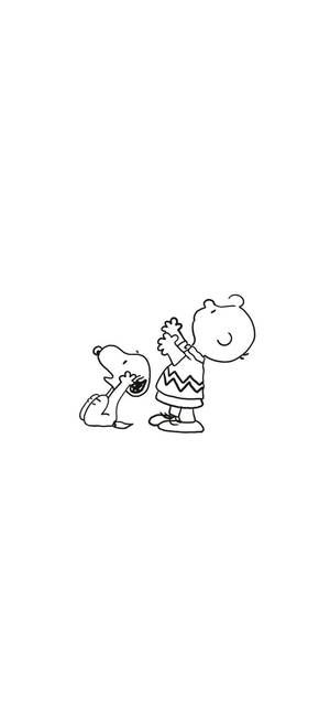 Fond de ecran Charlie Brown Snoopy contur — iPhone 16e Fundal