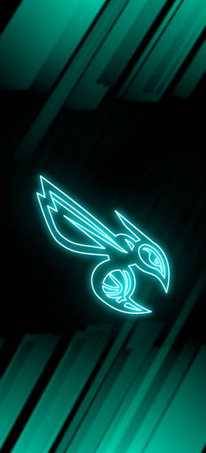Wallpaper emblema Charlotte Hornets în verde neon — iPhone Air Fundal