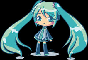 Clipart Hatsune Miku Transparent - Kawaii Miku Hatsune Chibi, Descărcare HD PNG