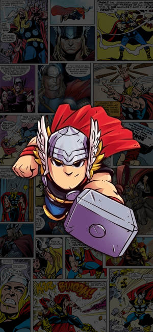 Fond de ecran Chibi Thor benzi desenate — iPhone Air Fundal