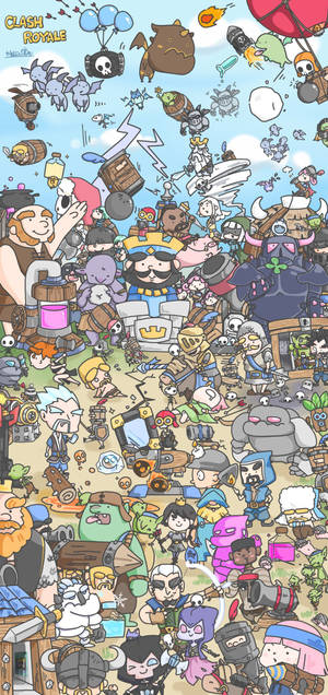 Clash Royale Doodle Desen Anim — iPhone 17 Fundal
