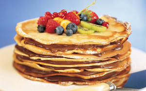 Chocolate Pancakes With Berries wallpaper — 16:10 Fundal