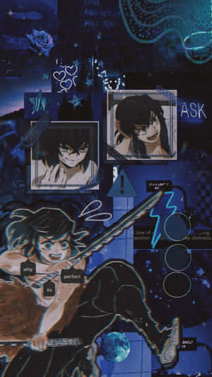 Inosuke Pfp — Demon slayer telefon Fundal