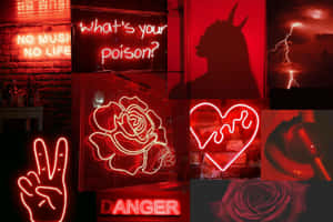 Estetică neon roșu — Estetică Neon Roșu Fundal